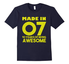 10th Birthday Gift T-Shirt Made in 2007 Awesome 10 Years Old