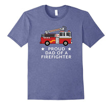 Red Fire Truck Proud Dad of Firefighter Heroes Tshirt