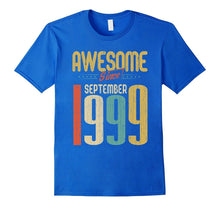 Awesome Since September 1999 T-Shirt Funny 18th Birthday Tee