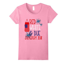 July 4th Shirt Pregnant Bottle Red White Due January 2018