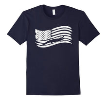 American Flag T-Shirt With Crocodile Alligator Vintage Look