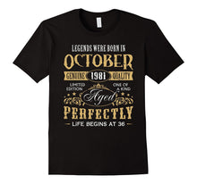 36th Legends Birthday Gift Idea Made in October 1981 Apparel