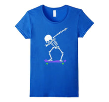 Halloween Dabbing Skeleton SKATEBOARD T-Shirt Dab Skater Tee