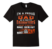 I'm Proud DAD of 2 Awesome Daughters Funny Dad Tee