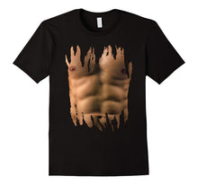 Realistic Chest Six Pack Abs Tone Muscle Man Funny T Shirt
