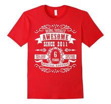 6th Birthday Gift TShirt Awesome Since 2011 Tee 6 Yr Olds