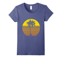 5 Different Colors Available Retro Sun and Palm Tree T-Shirt