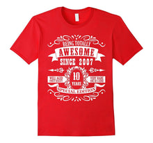 10th Birthday Gift T-Shirt Awesome Since 2007 Tee 10 Yr Olds