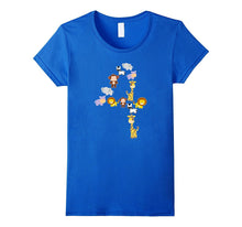 Safari Animals Birthday T-Shirt for 4 Year Old Girls Boys