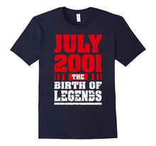 16th Birthday T-Shirt Gifts July 2001 the Birth of Legends