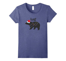 Aunt Bear Christmas Pajamas Shirt Matching Santa Hat Lights