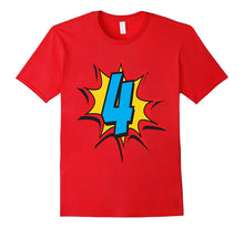 4th Birthday Superhero Kids Gift Cartoon Comic T-Shirts