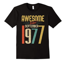 Awesome Since September 1977 T-Shirt Funny 40th Birthday Tee