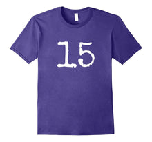 Number 15 T-Shirt Bright Colors for Kids & Adults