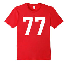 #77 Team Sports Jersey Number Front & Back Player / Fan Tee