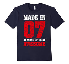 10th Birthday Gift T Shirt Made in 2007 Awesome Five Colors