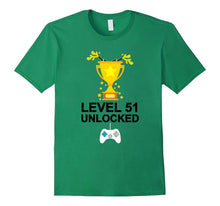 Funny 51th Birthday Level 51 Unlocked T-Shirt Gamer Gift Tee