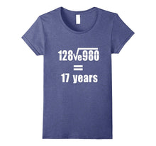 17th Wedding Anniversary T-Shirt Math Equation Gift Shirt