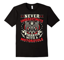 Men's Never Underestimate an Old Man With a Motorcyle T-Shirt