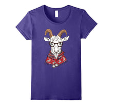 Hipster Goat With Ugly Christmas Sweater on T-Shirt