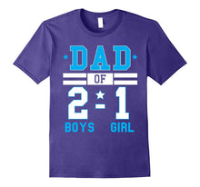 Men's Dad of Two Boys and One Girl Football Score Style Shirt