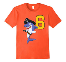 Kids 6th Birthday Pirate Shark T-Shirt for 6 Year Old Boys