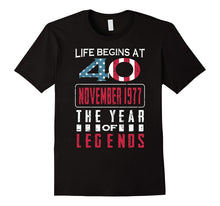 40th Birthday Born in November 1977 Year of Legends T-Shirt