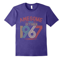 Awesome Since October 1967 Funny T-Shirt 50th Birthday Tee