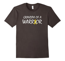 Mens Grandpa of a Warrior Childhood Cancer Awareness Ribbon Shirt