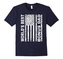 Mens World's Best Bonus Dad: Funny Gift Tshirt for Stepdads