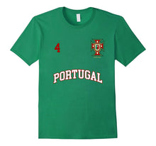 Portugal Shirt Number 4 (+BACK) Soccer Team Sports Tee Flag