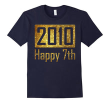 2010 Happy 7th Birthday Gift - Gold Glitter Style Tshirt