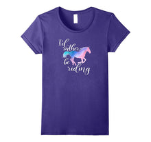 I'd Rather Be Riding T Shirt Pink Horse Equestrian