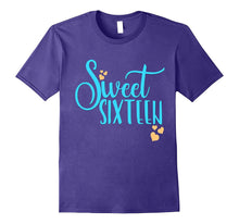 16th Birthday Shirt Gift Teen Sweet Sixteen 16 Peach Aqua