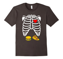 Skeleton Rib Cage Burger Pizza Pregnancy Halloween T-Shirt