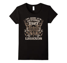 90th Birthday T-Shirt Made in October 1927 Life Begins