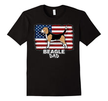Mens Beagle Dad Dog American Flag T-Shirt