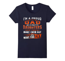 I'm Proud DAD of 2 Awesome Daughters Funny Dad Tee