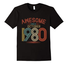 Awesome Since October 1980 Funny T-Shirt 37th Birthday Tee
