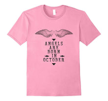 Angels Are Born in October Retro Happy Birthday Vintage Tee