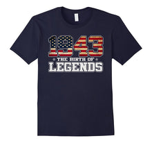 Birthday Gift for 74 Years Old 1943 T Shirt American Flag