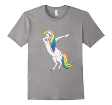Dabbing Unicorn With Rainbow Men Women T-Shirt