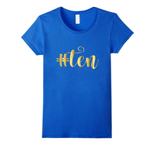 10th Birthday Shirt Gift Girls Gold Hashtag Milestone Ten 10