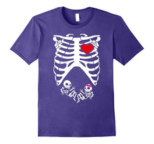 Pregnant Mother of Twins Skeleton Halloween Costume T-Shirt