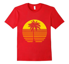 5 Different Colors Available Retro Sun and Palm Tree T-Shirt