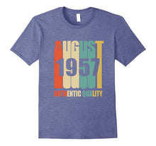 Retro August 1957 T-Shirt 60 Yrs Old Bday 60th Birthday Tee