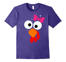 Funny Pink Bow TURKEY FACE SHIRT for Girls Thanksgiving Tee