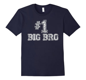 #1 Big Bro Brother T Shirt -Number One Father's Day Gift Tee