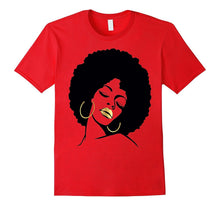 Afro Diva Black Girl Magic Shirt Gold Lips Natural Melanin