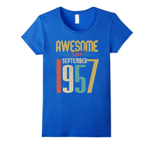 Awesome Since September 1957 T-Shirt Funny 60th Birthday Tee
